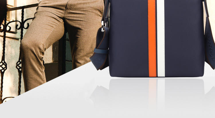 可诺新款男士尼龙布单肩斜跨包时尚撞色休闲手机包旅行包791-3
