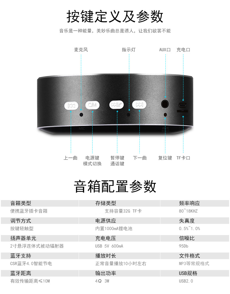 A5蓝牙音箱户外迷你小音响小钢炮便携式插卡重低音炮音乐播放器车载苹果音箱创意