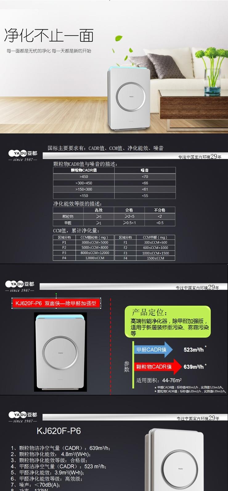 亚都净化器KJ620F-P6（双面侠醛霾版P6型）