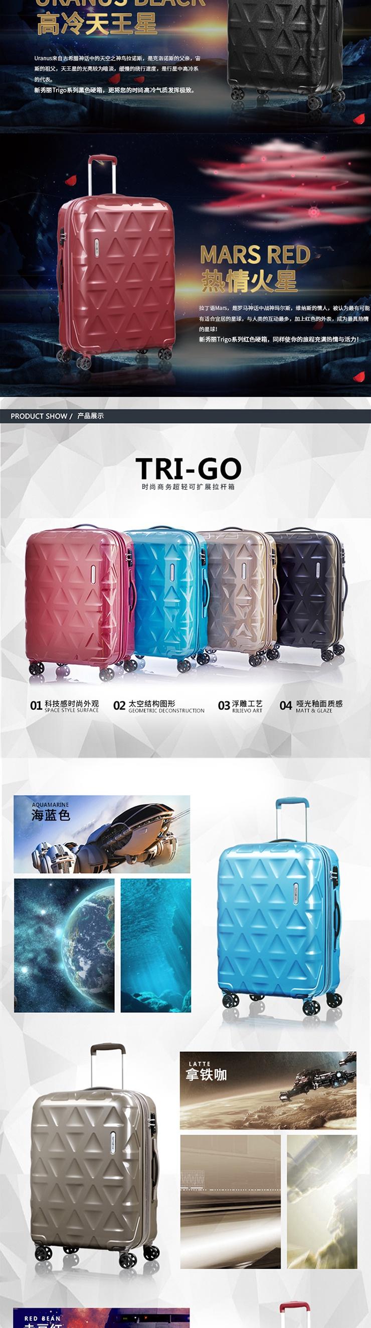 Samsonite新秀丽Tri-Go系列可扩展拉杆箱万向轮旅行箱20英寸 I17*11001海蓝色