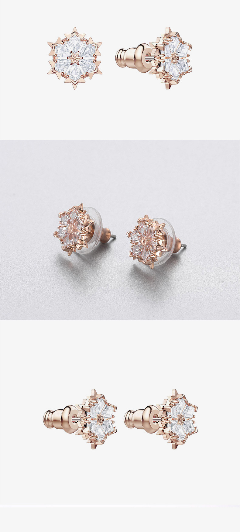 SWAROVSKI 施华洛世奇 新品 MAGIC唯美雪花浪漫百搭简约女耳钉耳饰5428429