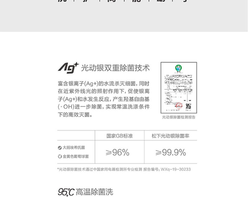 松下/PANASONIC L系高级护理10公斤洗干一体机XQG100-LD169银色