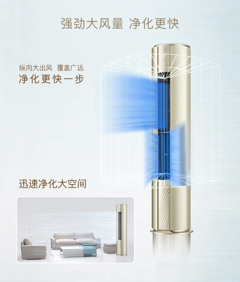 美的/MIDEA 大3匹 变频冷暖空调柜机KFR-72LW/BP3DN8Y-YB300(B1)A