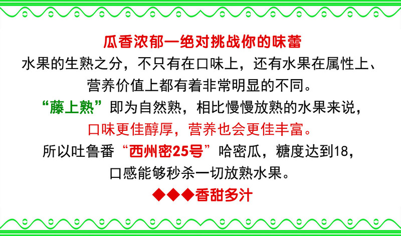 【北京馆】【邮政农品】西州密25号哈密瓜9-10斤