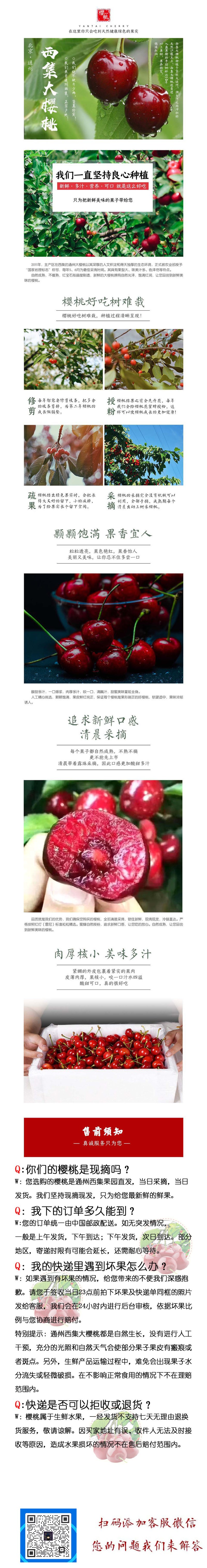 邮政农品 [北京馆][京郊农品]通州西集樱桃 精品2斤礼盒装