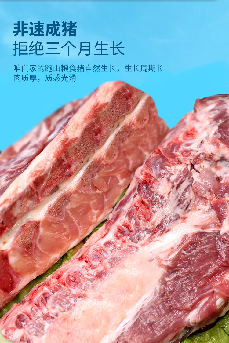 密水农家 【北京优农】跑山农家新鲜猪脊骨3斤 多肉腔骨