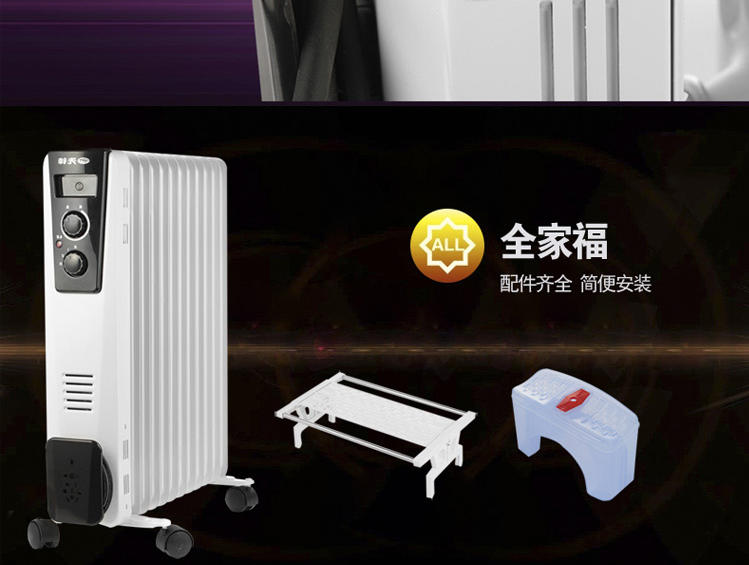先锋 油汀式电暖器电油汀取暖器暖炉烘干机家用干衣机节能11片加厚DS1102
