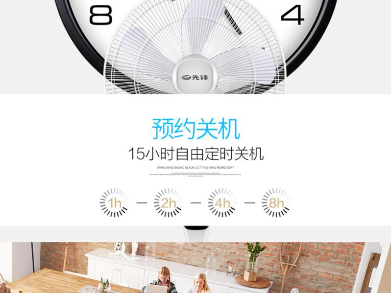 先锋 电风扇十叶柔风遥控落地扇飓风FS40-16ER家用静音电扇DD1605