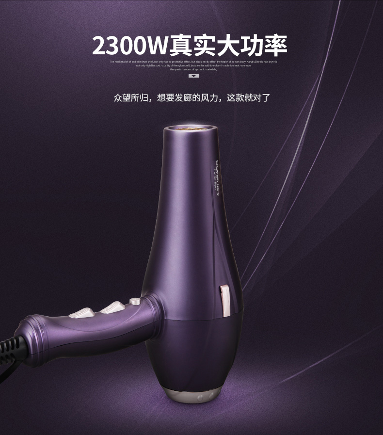 康夫/Kangfu 电吹风机家用大功率理发店吹风筒静音冷热风恒温发廊2300W