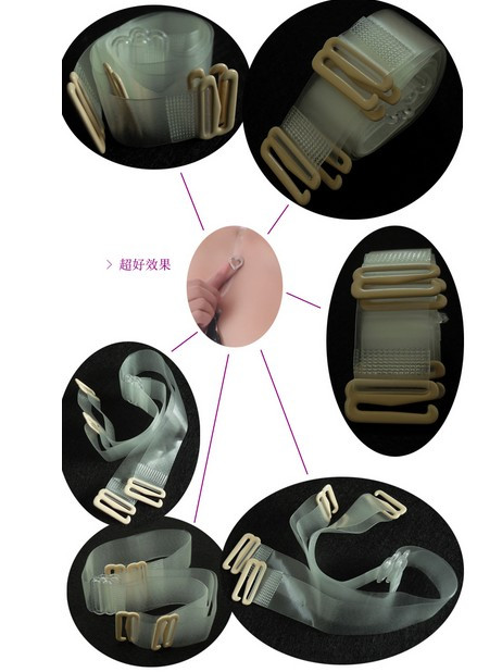 高弹性透明肩带隐形肩带内衣带加宽文胸带金属扣防滑防过敏肩带