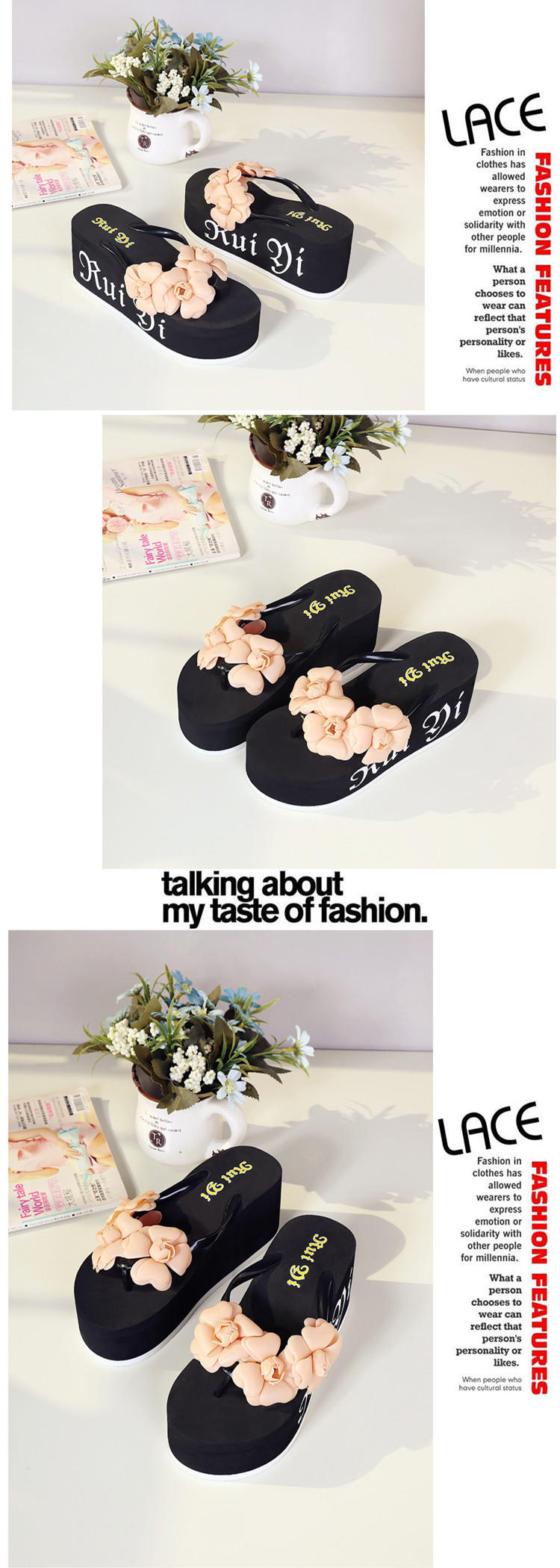 玛丽兰夏季拖鞋高跟韩版人字拖休闲凉鞋