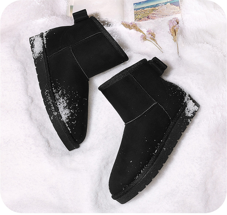 百年纪念1533冬季新款雪地靴女短筒韩版平跟蝴蝶结短靴