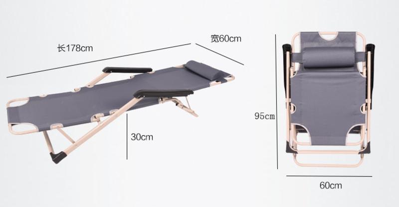朗琦 高档升级版大号三用折叠躺椅方管加固办公室午休专家（赠保温包）