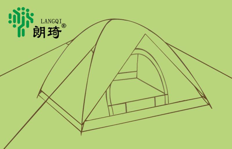 朗琦2人双门单层自动帐篷 伞式速开野营帐篷 浪漫情侣帐篷 活力橙