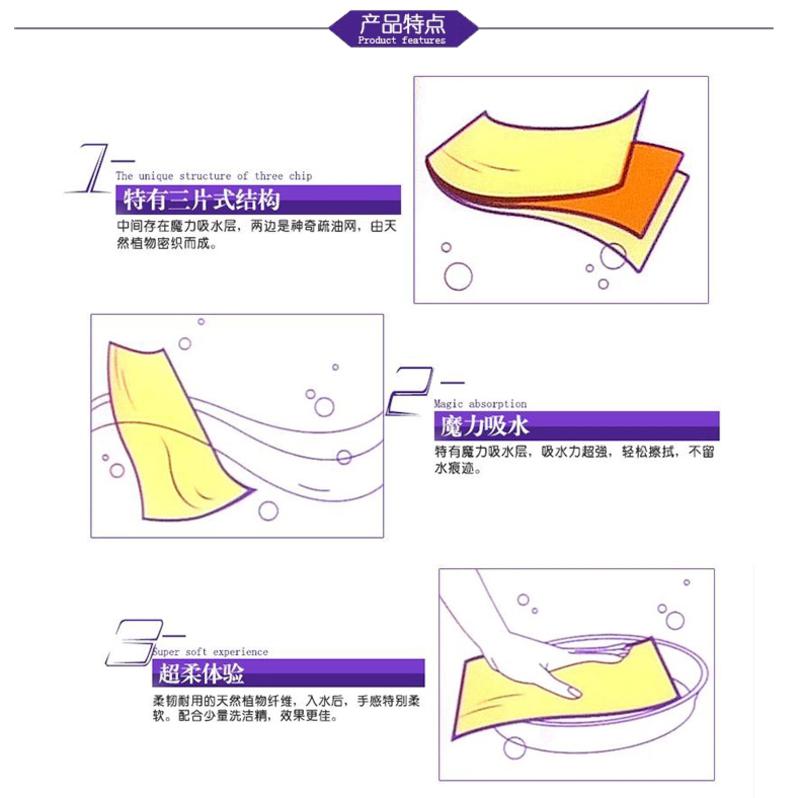 妙洁 加厚抹布吸水不掉毛擦地清洁布擦毛巾洗碗布 神奇抹布 一包装 5101