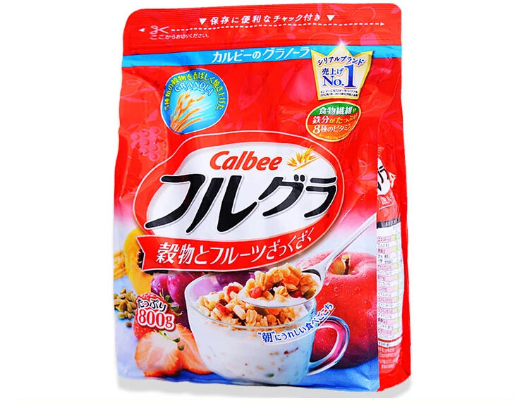 日本进口Calbee卡乐比卡乐b水果仁谷物营养即食燕麦片早餐800g【全国包邮】