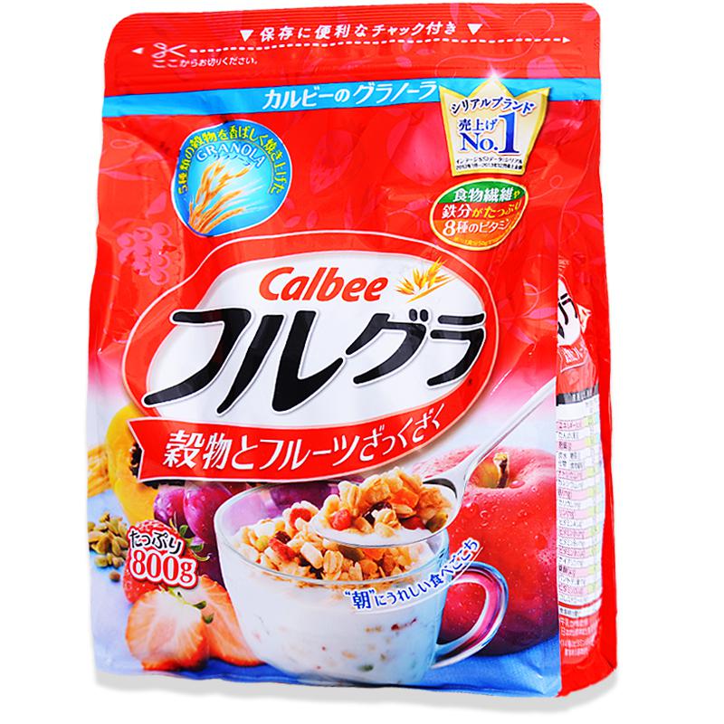 日本进口Calbee卡乐比卡乐b水果仁谷物营养即食燕麦片早餐800g【全国包邮】