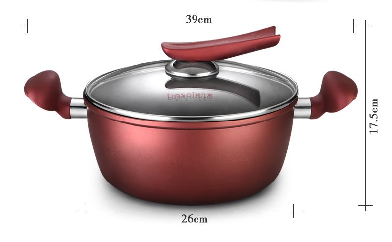 bsn9030 锅具组合装 不锈钢 六件套 酒红色