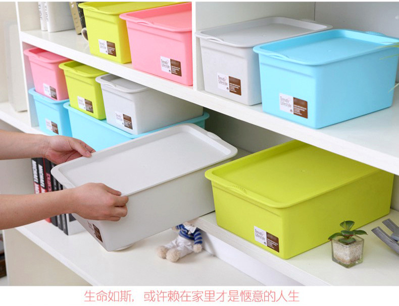 加厚塑料整理箱玩具杂物物品整理收纳箱桌面储物箱 【一个】