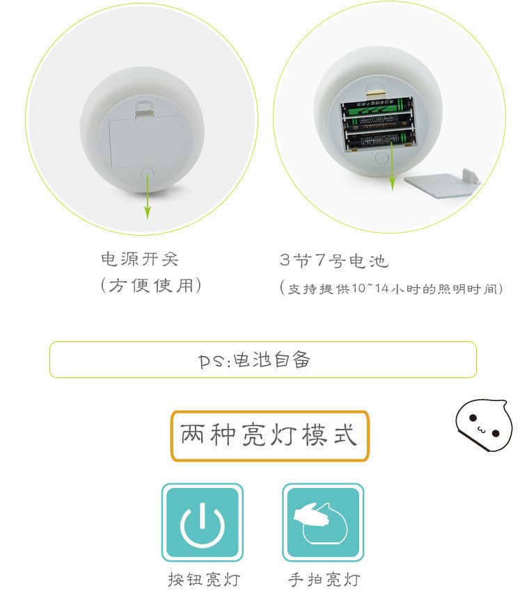 创意led萌宠小夜灯 七彩硅胶动物灯电池水滴灯【多省包邮】