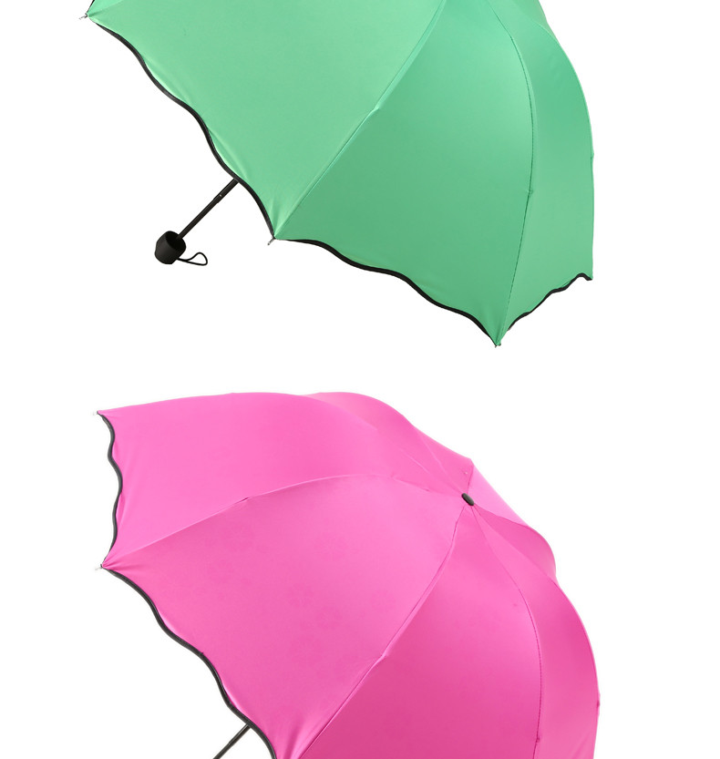 遮阳伞雨伞遇水开花伞创意折叠三折伞黑胶防晒太阳伞