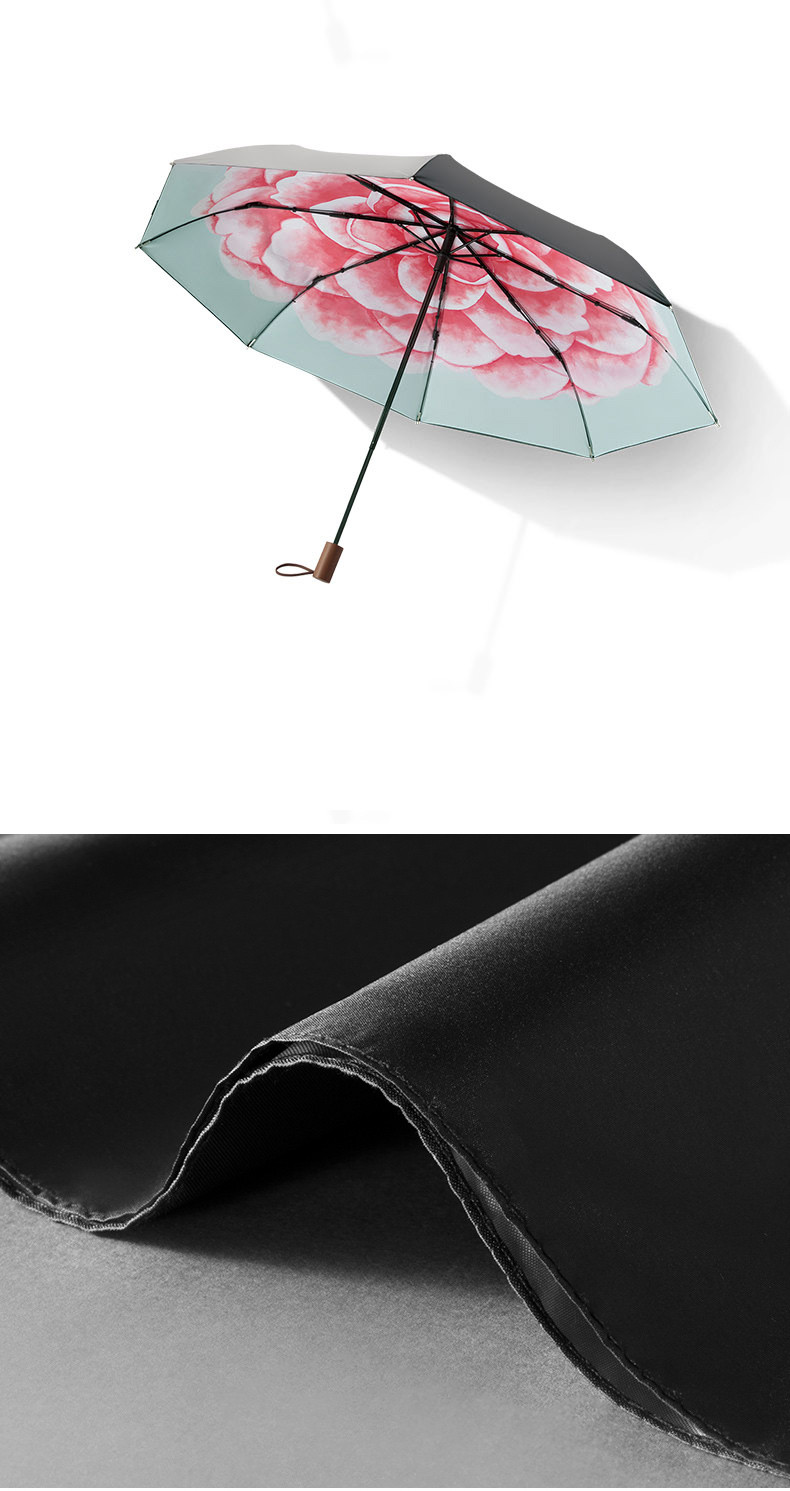 防紫外线遮阳伞 茉白防晒小黑伞 太阳伞折叠晴雨伞 两用双层