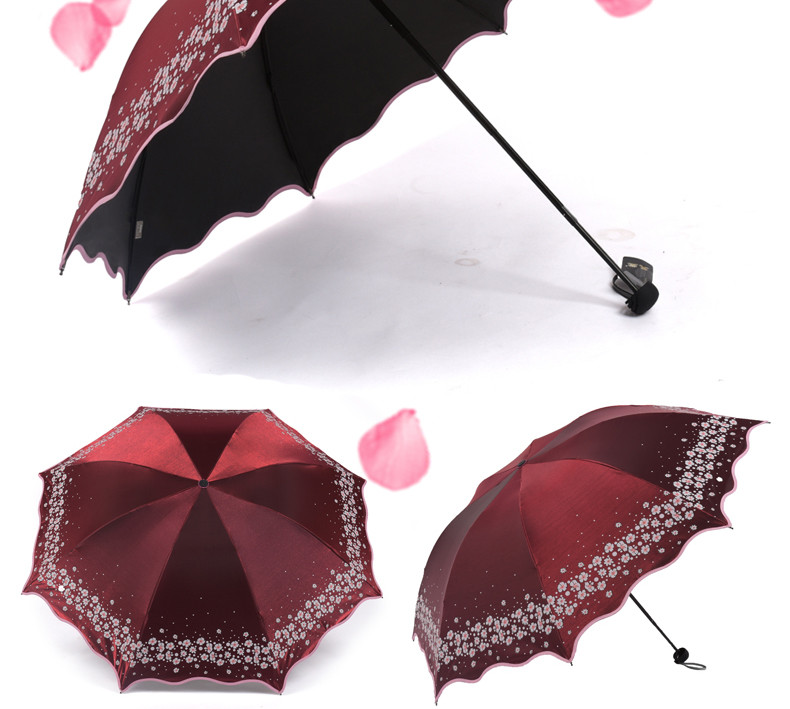 梨花春色雨伞 晴雨伞 防晒紫外线遮阳伞 女士折叠三折伞