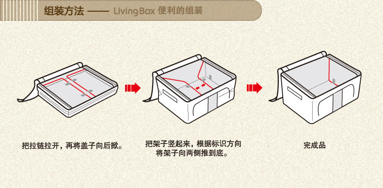 乐扣乐扣收纳箱牛津布可折叠百纳箱衣服整理箱百纳箱大号储物箱 树叶印花三件套（绿色）