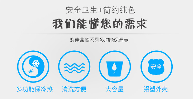 鼎盛 2.0L热水保温瓶   家用宿舍户外简约热水壶