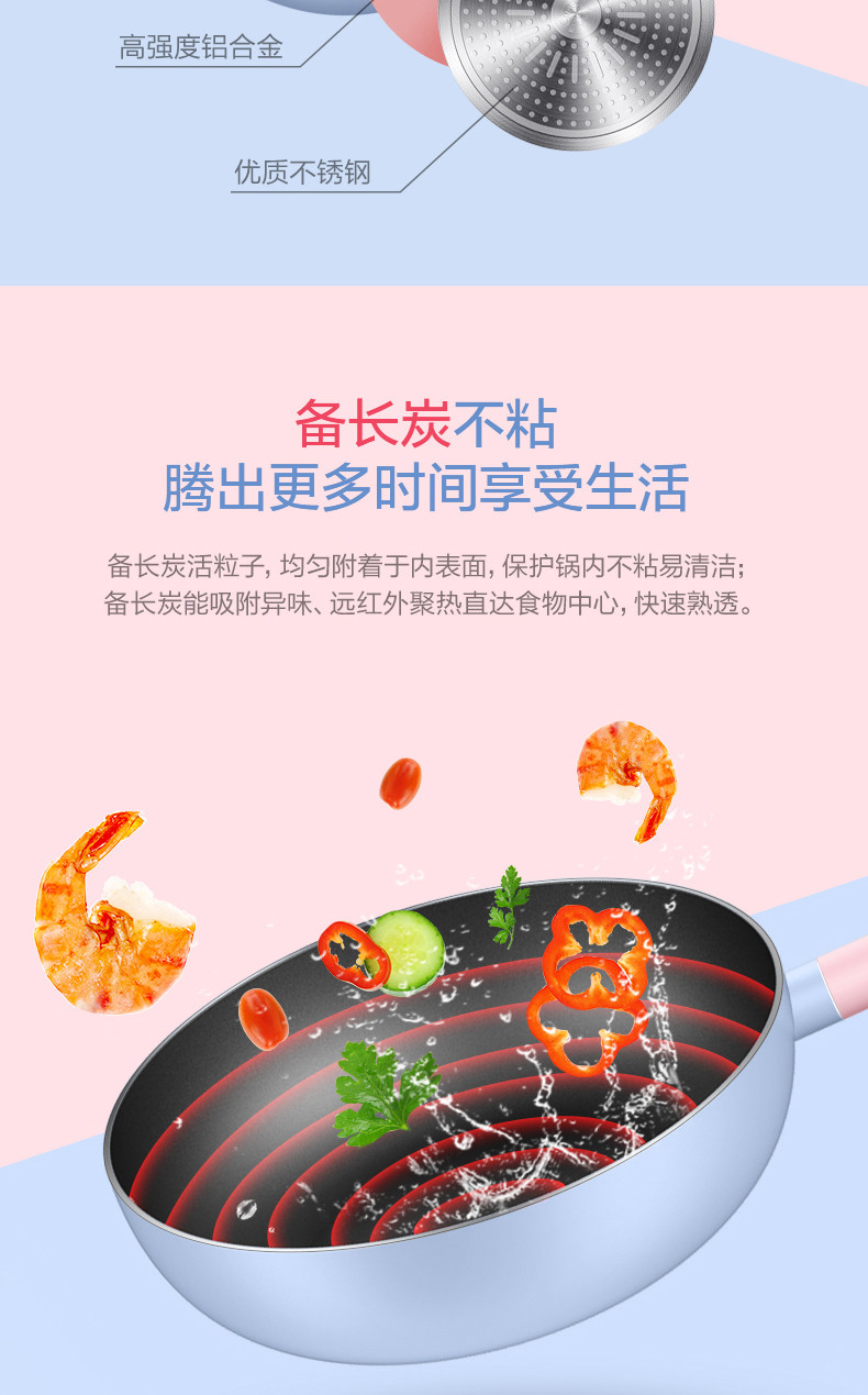 美的/MIDEA 家用迷你不粘平底锅 小煎蛋 煎牛排燃气电磁炉适用煎锅