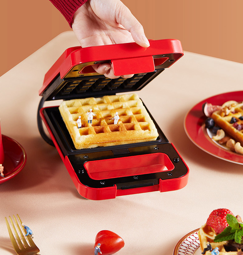 美的/MIDEA 家用 JK1312P101R多功能双面加热早餐机面包机