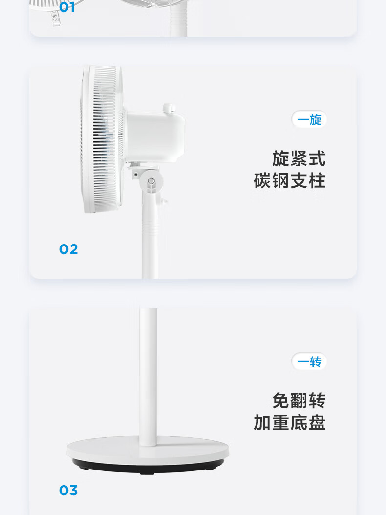 美的/MIDEA 三档风速升降摇头7叶大风台地两用落地扇 FSA30YB