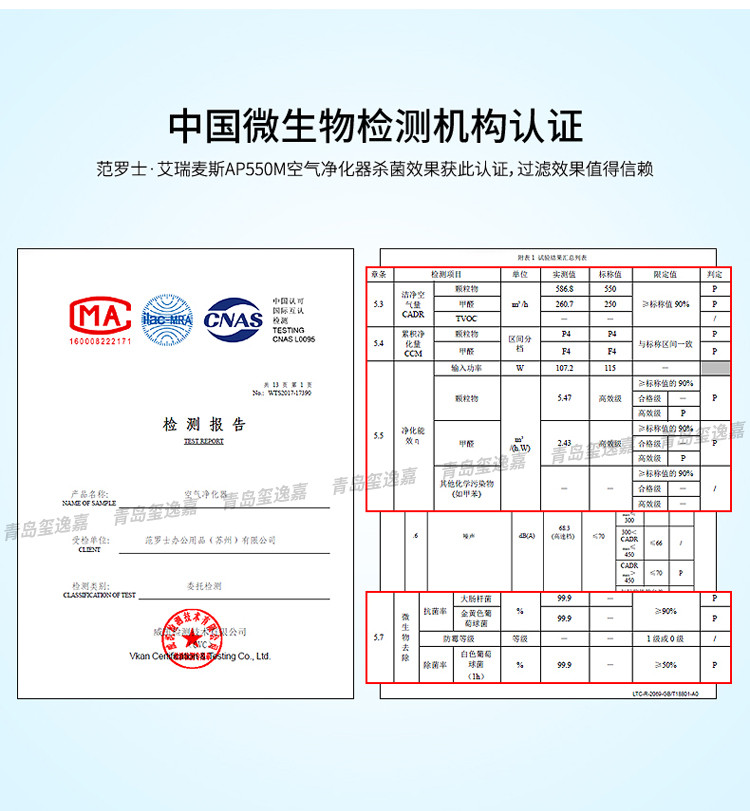 范罗士AeraMax空气净化器AP550M 除甲醛除尘螨除过敏源 UV除菌