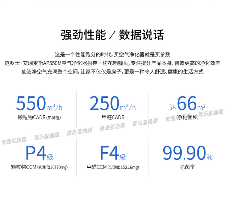 范罗士AeraMax空气净化器AP550M 除甲醛除尘螨除过敏源 UV除菌