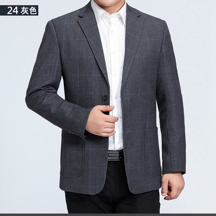 HANRI＇S/瀚瑞商务男装西服两粒扣长袖西装大码贴袋外套上衣TW06 24 29 35 37 39