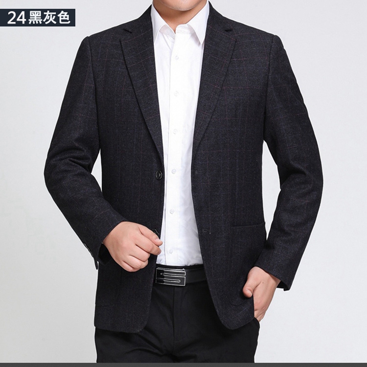 HANRI＇S/瀚瑞商务男装西服两粒扣长袖西装大码贴袋外套上衣TW06 24 29 35 37 39