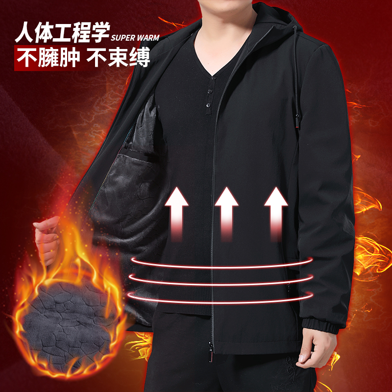 瀚瑞 立领拉链轻便棉服男士棉夹克大码螺纹深色休闲棉衣便服男装LML823 830