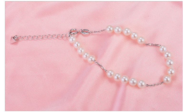 千足珍珠balance系列5-5.5mm圆细小微瑕强光珍珠手链