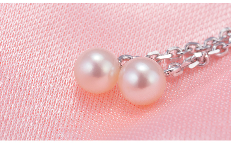 千足珍珠宛瑶4-4.5mm小珠圆润强光珍珠流苏耳饰耳钉新品上市