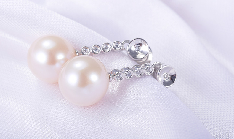 千足珍珠梦瑶9-9.5mm饱满圆润淡水珍珠耳饰优雅时尚耳环新品上市
