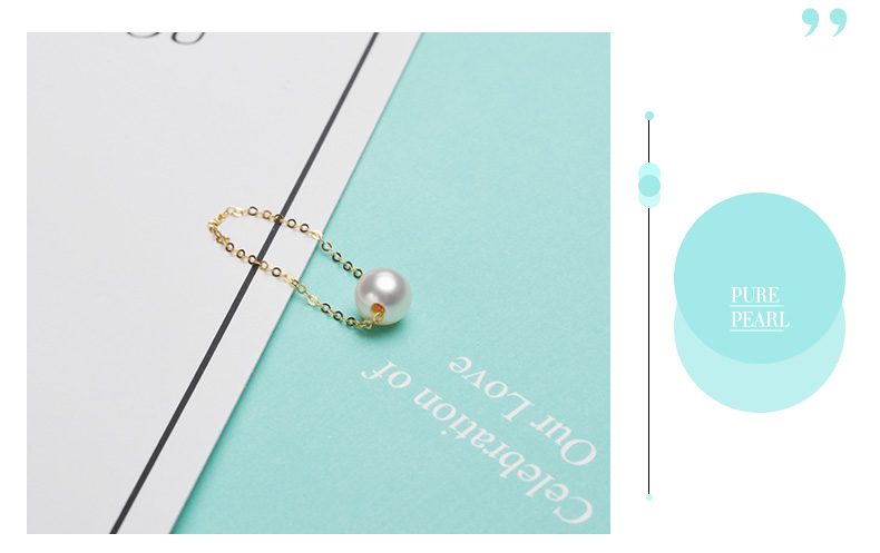 千足珍珠  5.5mm淡水珍珠戒指18K金链 戒圈时尚款