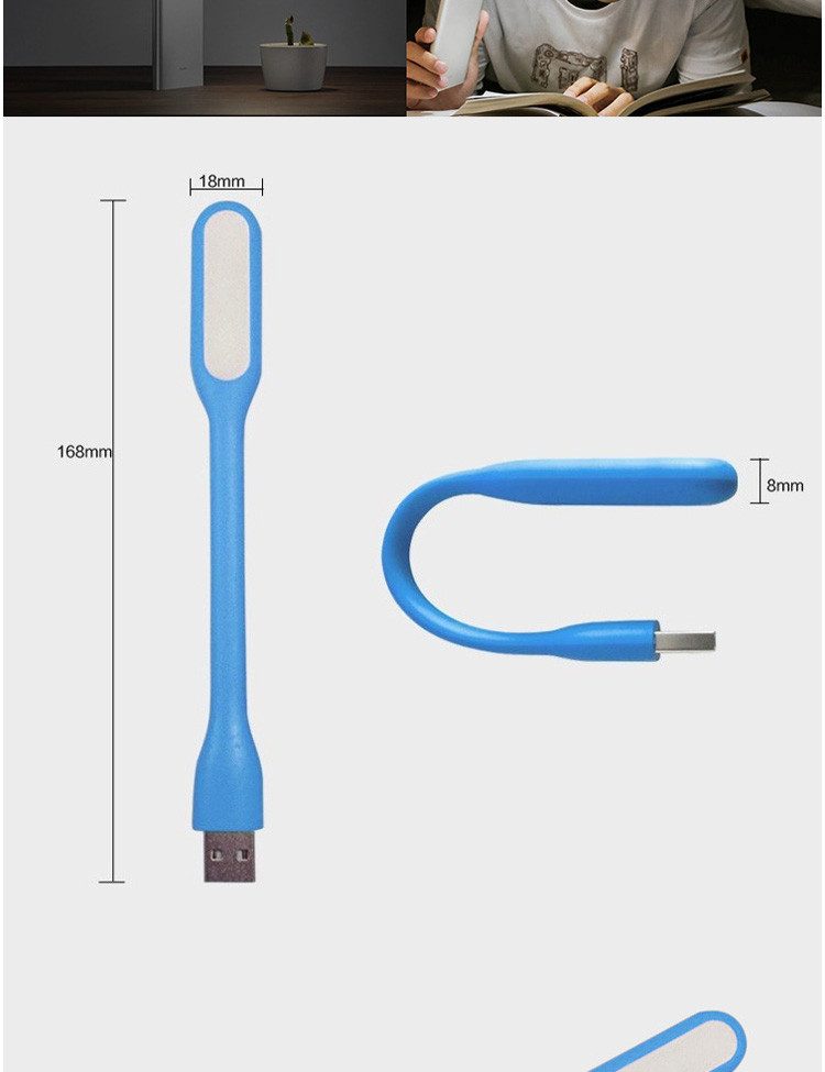 艾可优LED 键盘移动电源usb灯led小夜灯 笔记本电脑床头USB护眼学习台灯（颜色随机）