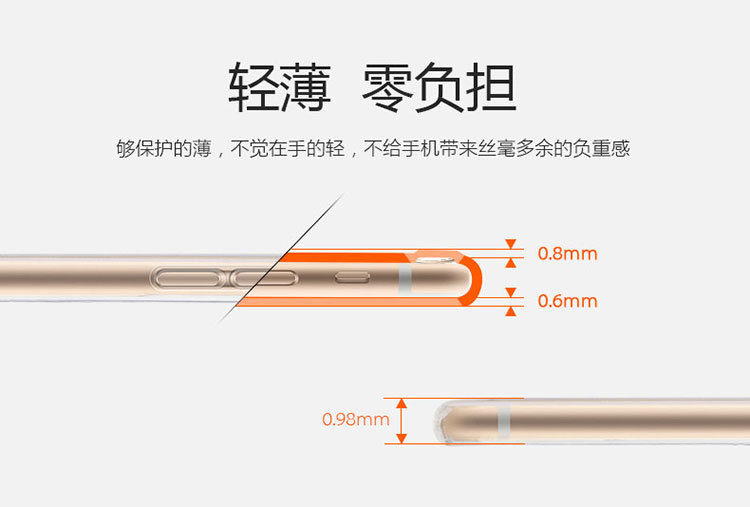 艾可优 WF-040iphone6手机壳 苹果6plus硅胶保护套 6s/5s来电闪tpu透明薄软壳