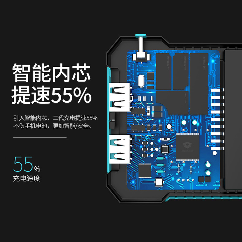 艾可优 太阳能充电宝智能手机便携移动电源防水多功能户外通用10000毫安TD05