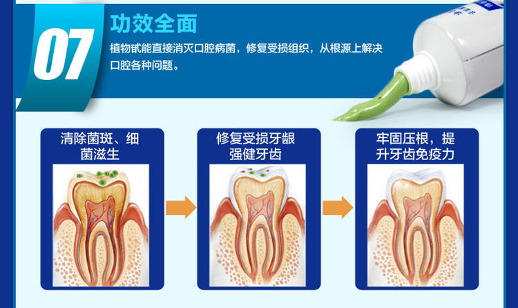 洁灵植物甙功效牙膏135g 不含氟