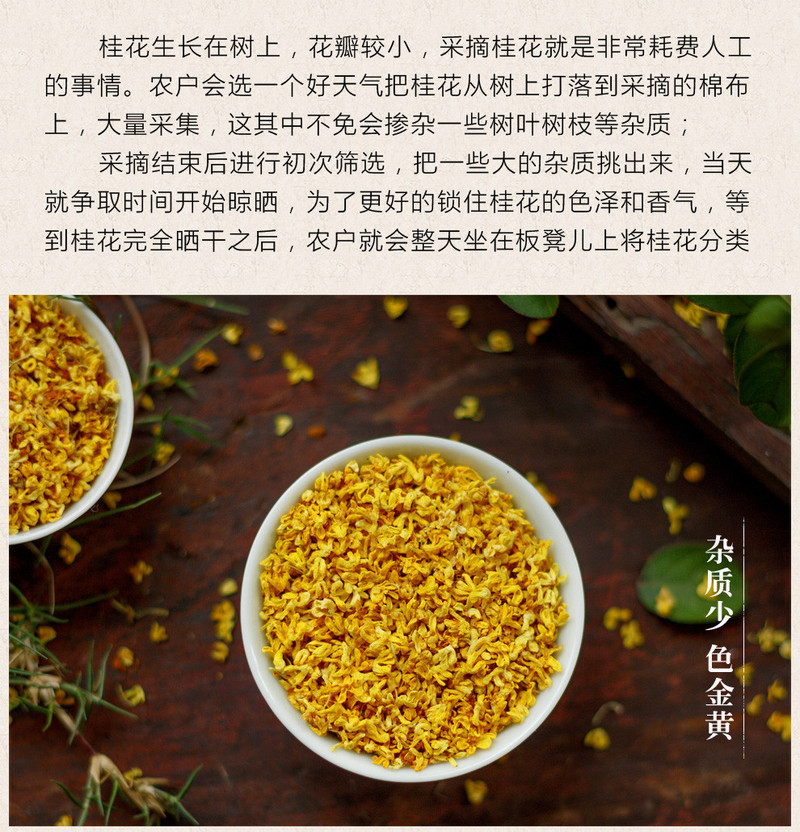 桂林特产天然桂花 干桂花金桂干桂花花草茶50g