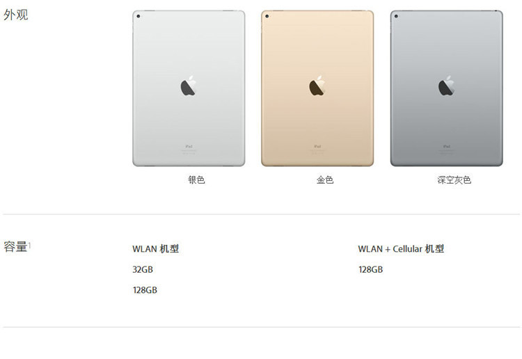 Apple/苹果 iPad Pro 平板电脑 12.9寸平版 灰色 WIFI 256GB