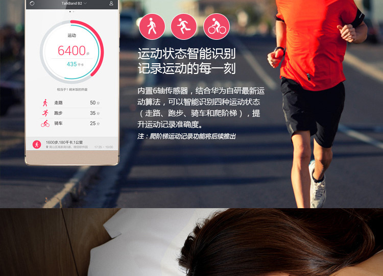 华为 HUAWEI 华为B2智能手环 商务版