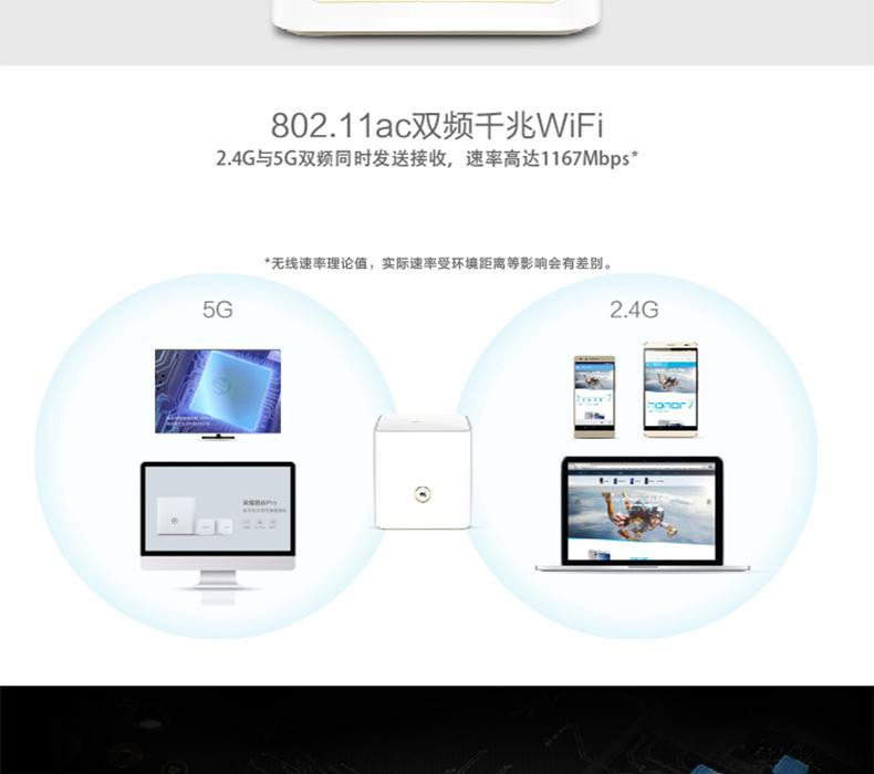 华为 荣耀路由Pro ws851 大户型穿墙王 有线无线双千兆智能路由器