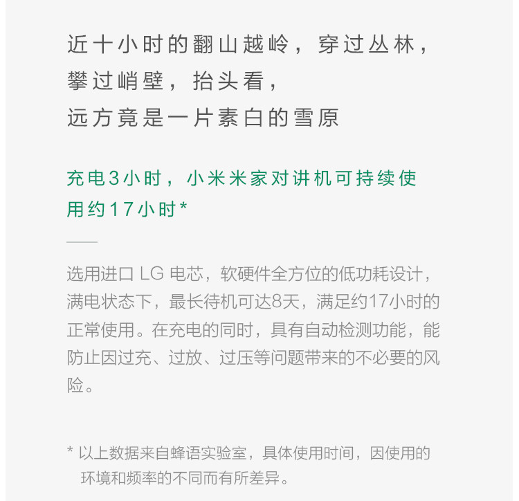 小米米家对讲机 蓝色 民用迷你手台 位置共享 FM收音机